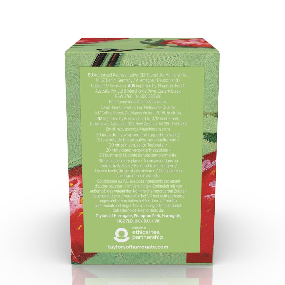 Taylors of Harrogate Strawberry & Vanilla Green Tea, 20ct (Pack of 1)