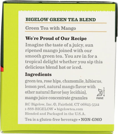 Bigelow Tea Green Tea with Mint, Caffeinated Tea with Green Tea and Peppermint, 20 Count (Pack of 6), 120 Total Tea Bags
