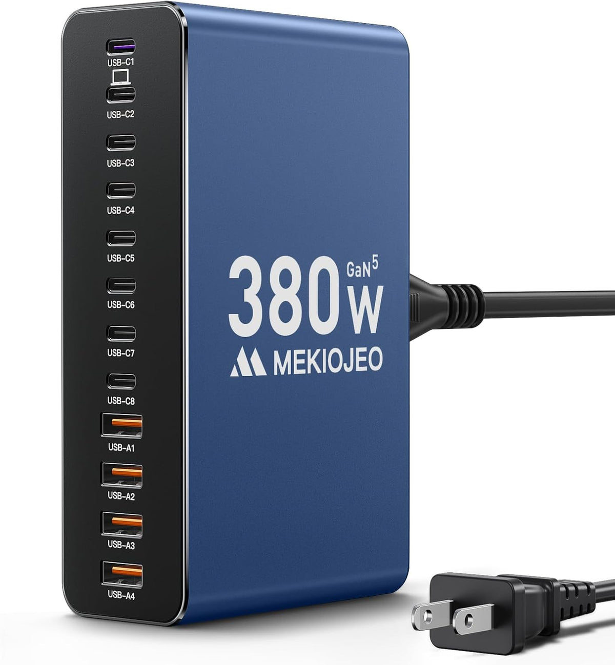 12 Ports Aluminum Alloy MEKIOJEO 380W Charging Station USB C Charger Block