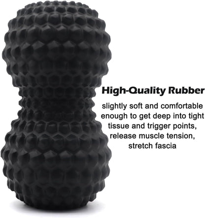 KITWILD Peanut Massage Ball, Double Lacrosse Massage Roller Ball for Deep Tissue Muscle Massage, Physical Therapy, Myofascial Release, Muscle Knots, and Yoga Therapy