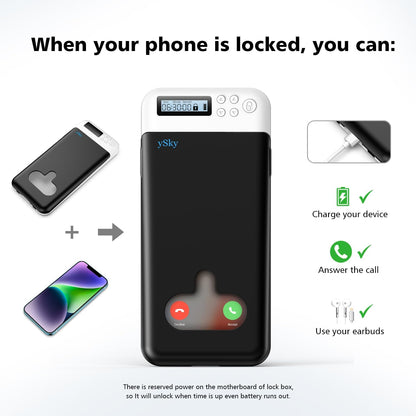 ySky Timed Lock Box, Portable Phone Locker with Self-Control Timer for iPhone, Android, Helping Kids, Students, Adults Focus Back, Mobile Phone Addiction Control (Green)