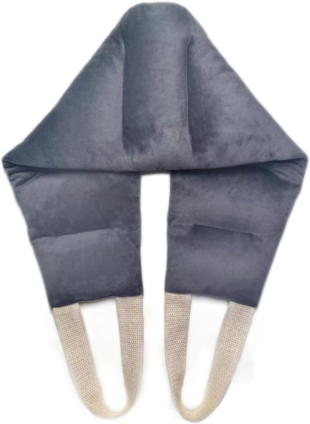Long Heating Pad for Neck and Shoulders and Back Weighted Microwavable Moist Heated Neck Wrap Hot Pack Microwave Heatable Bag Warm Compress Reusable with Handles 33.5"*5.9" Unscented Grey