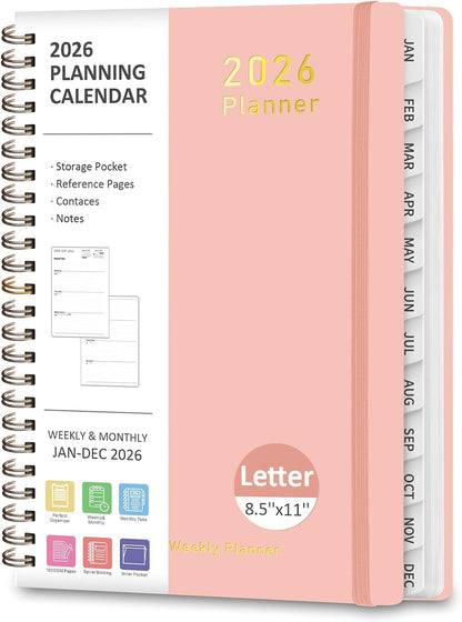 Planner 2026-2027, Weekly and Monthly Calendar Planner, JUL 2026 - JUN 2027 | Academic Year, Daily Agenda Book, A5(6.3'' x 8.5''), Sprial Bound, Inner Pocket, Office School Use