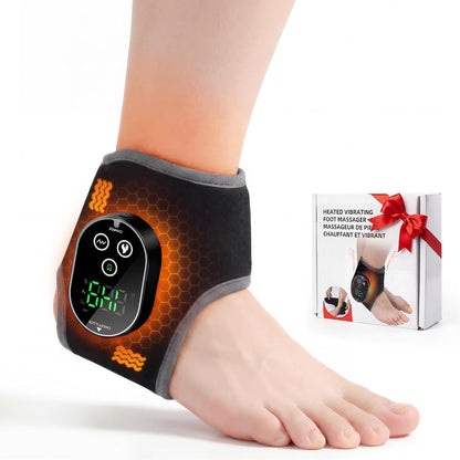 Foot Massager for Neuropathy Plantar Fasciitis Pain Relief, Foot Renew Ankle Massager, Ankle Heating Pad Heated Brace Wrap with 4 Heat Levels and 3 Vibration Modes for Women Men (Grey)