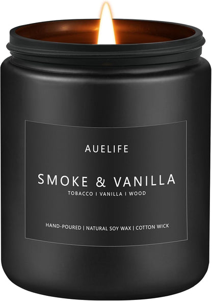 Scented Candles Set | Men Candle Set, Scented Candles for Home, Gifts for Men Aromatherapy Gift Set - 4 Pack Manly Gifts for Dad Fathers Day, Soy Candle of Leather/Smoke & Vanilla/Oak/Lavender