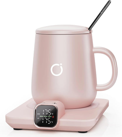 Coffee Cup Warmer & iKago Mug Set, 1℉ Precise Temp Control Mug Warmer