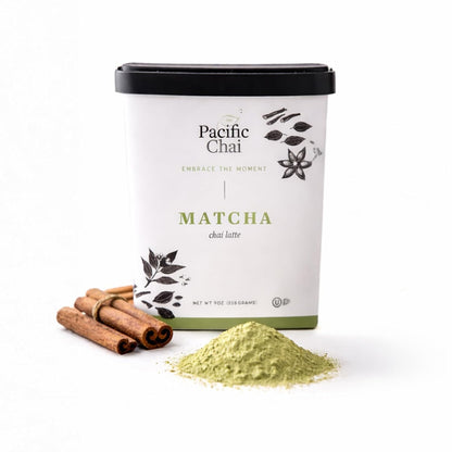 Pacific Chai Matcha Chai Latte Mix, Instant Matcha Tea Latte Drink Mix, Gluten Free, Kosher Certified Powder Beverage, Café Style Latte, 9 Oz (Pack of 1)