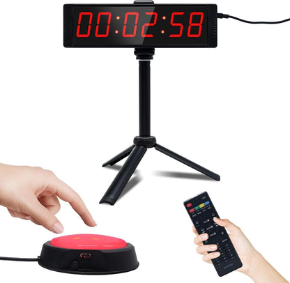 Large Stopwatch with Start/Stop Button, LED Digital Timer with Remote, Countdown Clock with Buzzer, Gym Clock for Home Gym, Interval Timer for Workout