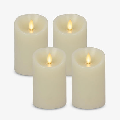 Luminara Flameless LED Battery Operated Ivory Pillar Candle, Flickering Realistic Moving Flame, 3" x 4.5" Luminous Real Wax Indoor Home Decor Pack of 1