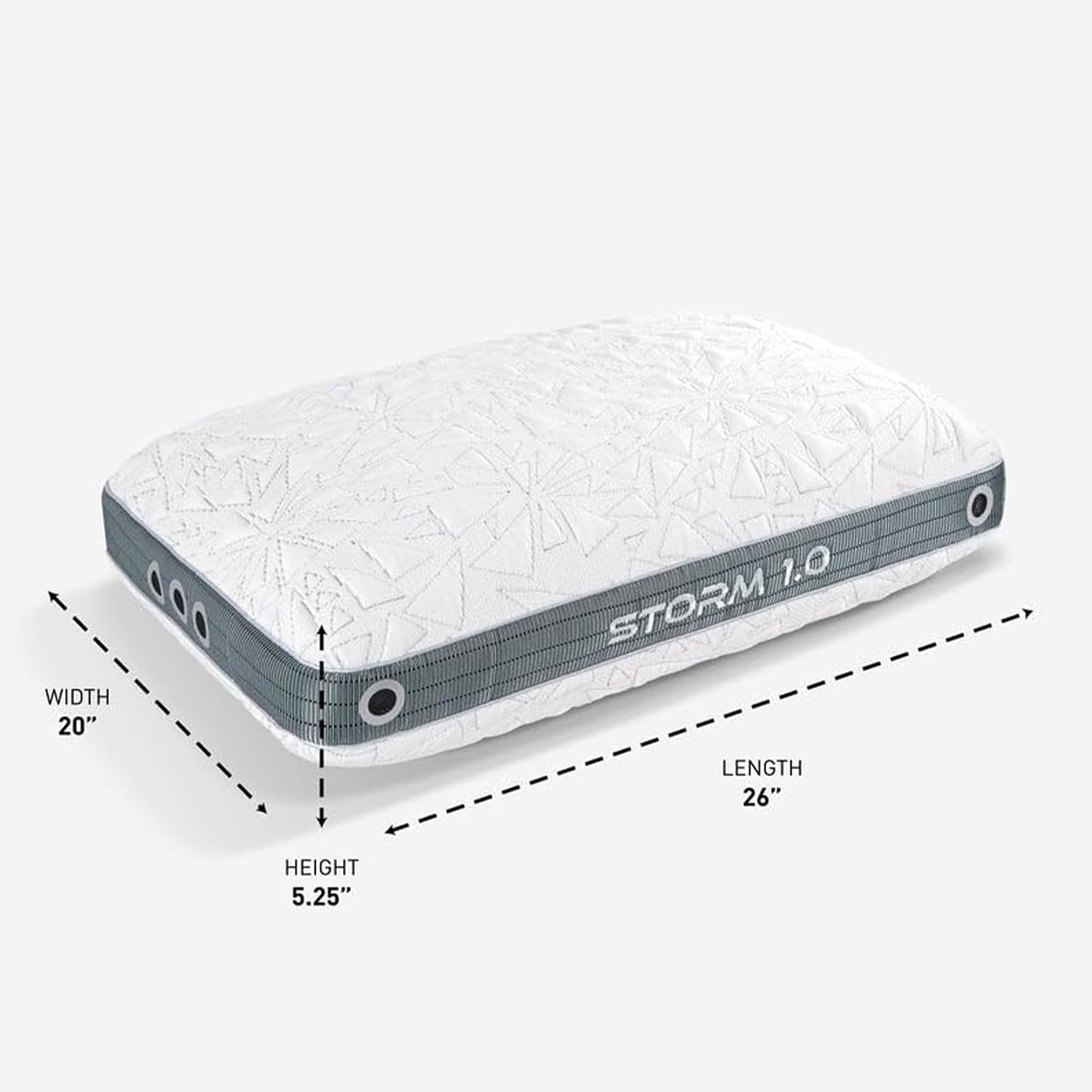 Bedgear Storm Performance Pillow, 1.0 Cooling Pillow for Side Sleepers, Medium Firm Support, Ver-Tex Cooling Cover, Air-X Mesh, Washable