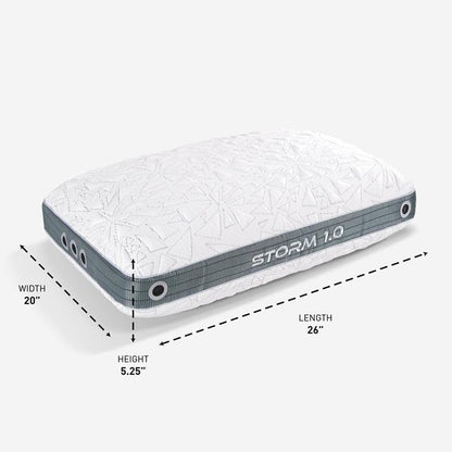 Bedgear Storm Performance Pillow, 1.0 Cooling Pillow for Side Sleepers, Medium Firm Support, Ver-Tex Cooling Cover, Air-X Mesh, Washable
