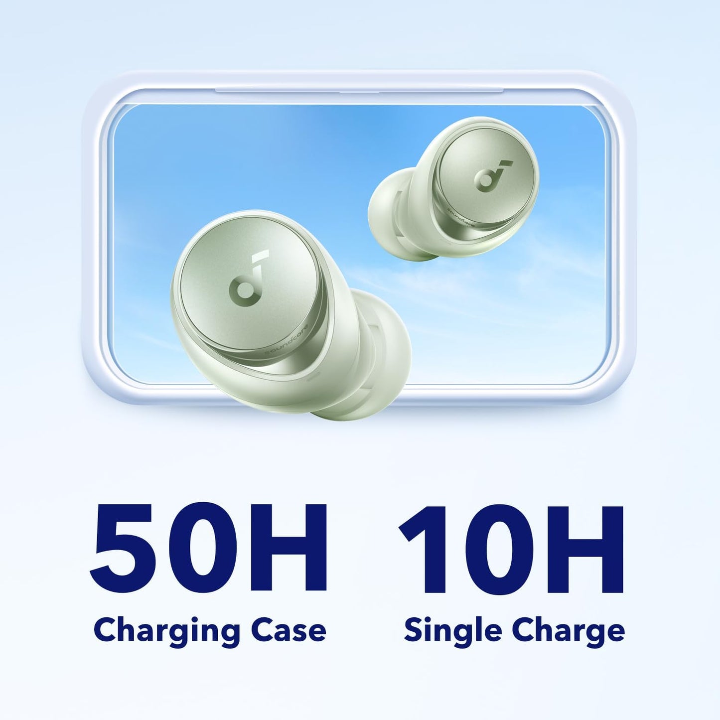 Soundcore by Anker Space A40 Auto-Adjustable Active Noise Cancelling Wireless Earbuds, Reduce Noise by Up to 98%, 50H Playtime, Comfortable Fit, App Customization, Wireless Charge (White)
