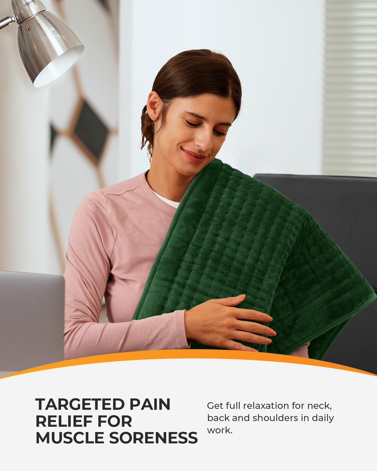 CooCoCo 17x33 Large Heating Pad for Back, HSA Approved Items for Mom Dad, Electric Heated Pad for Neck Shoulders Period Cramps, FSA Eligible Heat Pad, Auto Off, 10ft Cord