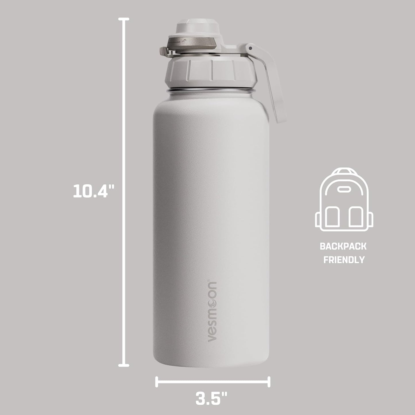 Vesmoon Vessence 24 Oz Stainless Steel Tea Infuser Bottle for Loose Leaf Tea, Water, Herbs, Fruits - Triple Layered Insulated, Leak Proof Bottle with Lid and Clip Handle - 24 Hours Hot/Cold