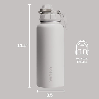 Vesmoon Vessence 24 Oz Stainless Steel Tea Infuser Bottle for Loose Leaf Tea, Water, Herbs, Fruits - Triple Layered Insulated, Leak Proof Bottle with Lid and Clip Handle - 24 Hours Hot/Cold