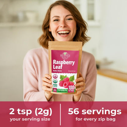 100 Bags Raspberry Leaf Tea Rasberry Leaf Herbs (Rubus Idaeus Folium) - 1.5g Bags Rasberry Leave Tea Hojas De Frambuesa