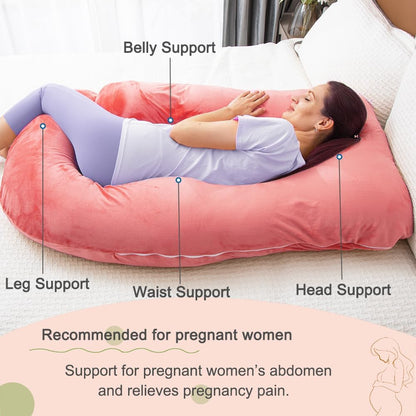 60 Inch Pregnancy Pillow for Sleeping, Extra Large U Shaped Body Pillow, Maternity Pillow for Pregnant Women with Velvet Cover (Dark Grey)