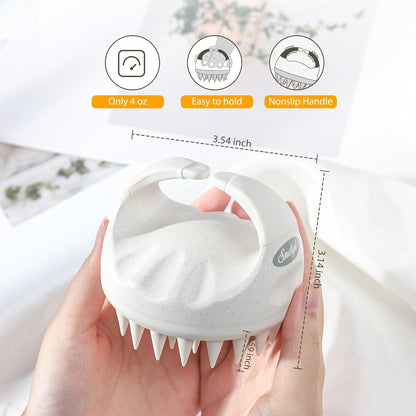 Sndyi Scalp Massager Shampoo Brush, Scalp Scrubber with Soft Silicone Bristles, Scalp Exfoliator for Dandruff Removal, Scalp Massager for Hair Growth, Wet Dry Hair Brush for Scalp Care, Green