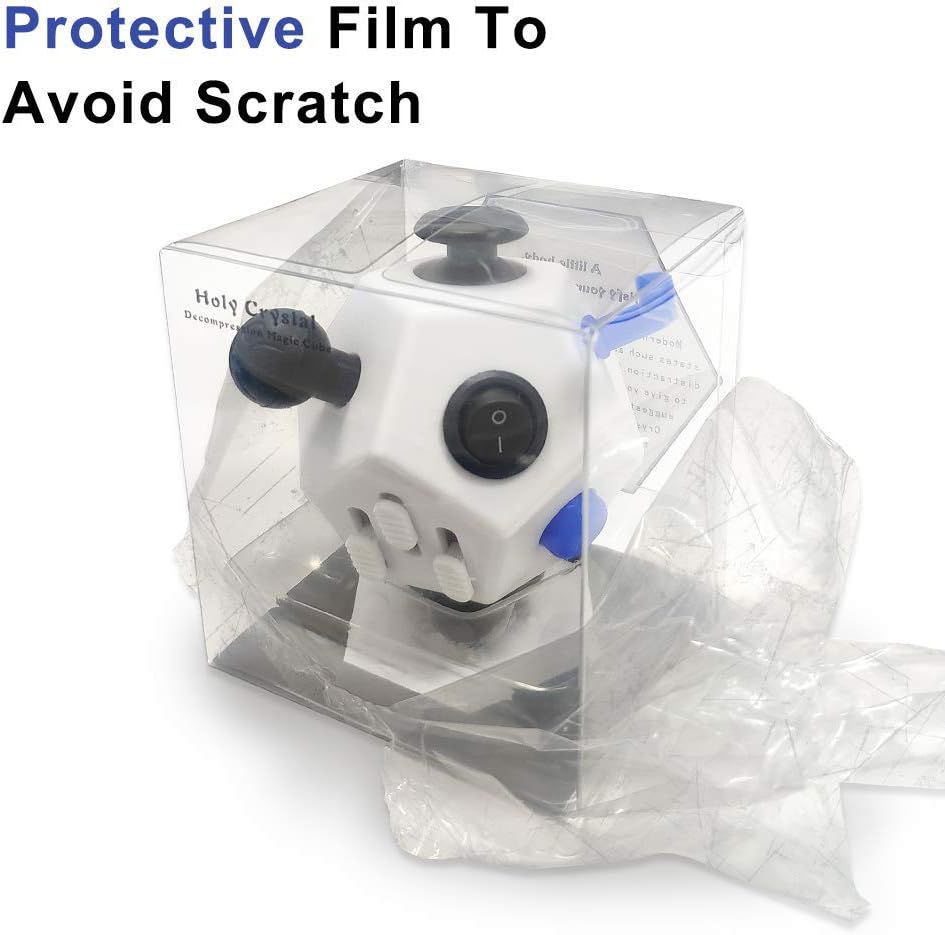 12 Sided Finger Cube Toys, Fidget Toys Relief Stress, Autism and Anxiety Depression for Kids Adults (Blue, Normal)