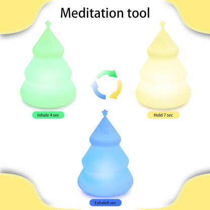 Breathing Lamp Guided Visual Meditation Tool for Mindfulness,Anxiety Relief&Calm Your Mind for Stress&Visual Relaxation and Restful Sleep,478 Seconds Breathing Rate Change 3 Colors,Gift for Kids