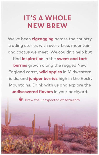 Tazo Foragers Elderberry Blackberry Tea 16 Count & Prickly Pear Cactus Tea 16 Count. Herbal Tea Bags. Caffeine Free. Set