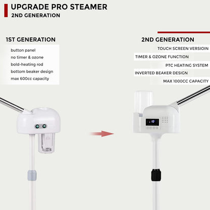 Professional Facial Steamer On Wheels for Esthetician, Touch Screen Vaporizador Facial Steamer with Hot Mist&Timer Function, Spa and Home Use