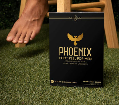(Pack of 2) Phoenix Foot Peel for Men - Extra Large - Extra Strength - Menthol - Exfoliating Dry Feet Treatment - Callus Remover - Paraben Free