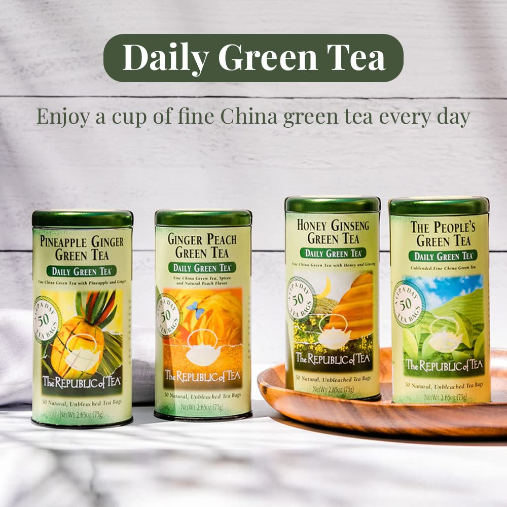 The Republic of Tea Daily Green Pineapple Ginger Green Tea, 50 Ct
