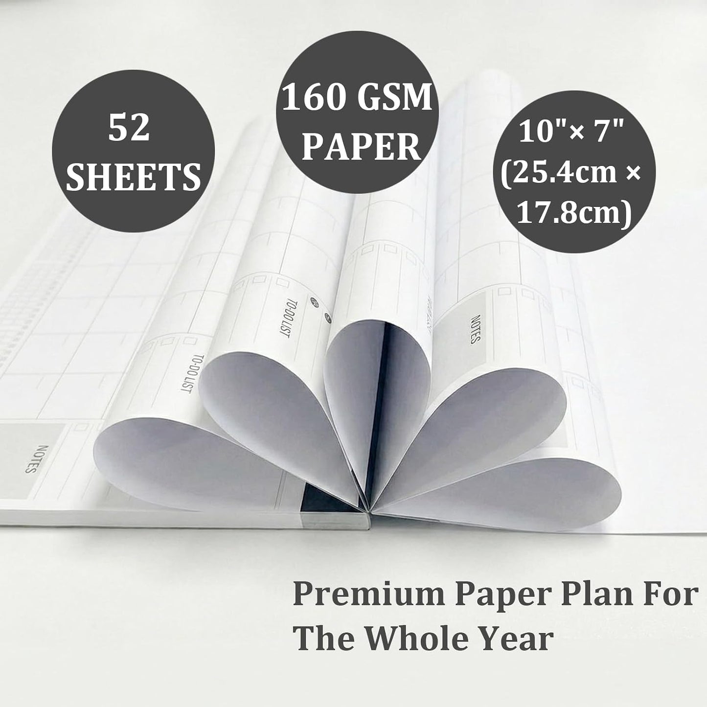 Monthly Planner Notepad - 52 Pages of Blank Calendar Sheets, Undated Planner for Organizing Tasks & Scheduling, Blank Calendar Design for Custom Monthly Planning, 7" x 10", Green