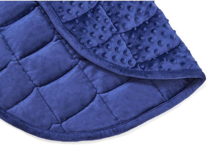 TONGDADA Weighted Lap Blanket 7lbs for Adult,Perfect for Relaxation, Lounging, Napping, Sleeping & Travel,Luxury Minky Weighted Body Blanket,Weighted Throw Blanket-Dark Grey Minky Dot, 29" x 24"