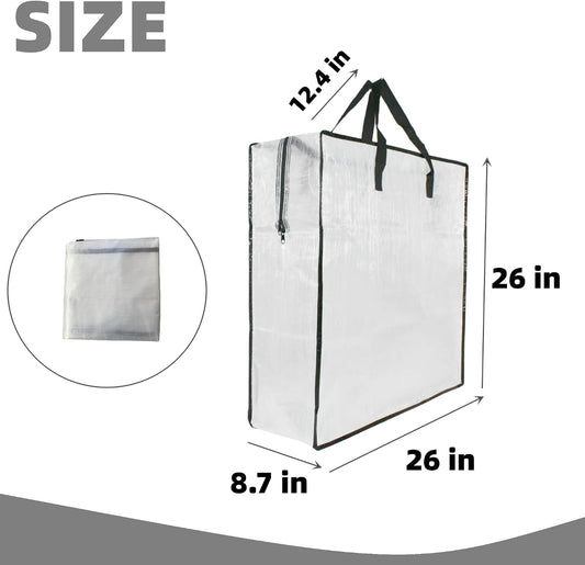 GONGKANGYUAN 2 Pack Clear Storage Bags with Zipper and Handles – Blanket Bags for Closet Storage, Moving & College Packing – Underbed Organizer for Clothes, Pillows, Bedding, Christmas Wreaths
