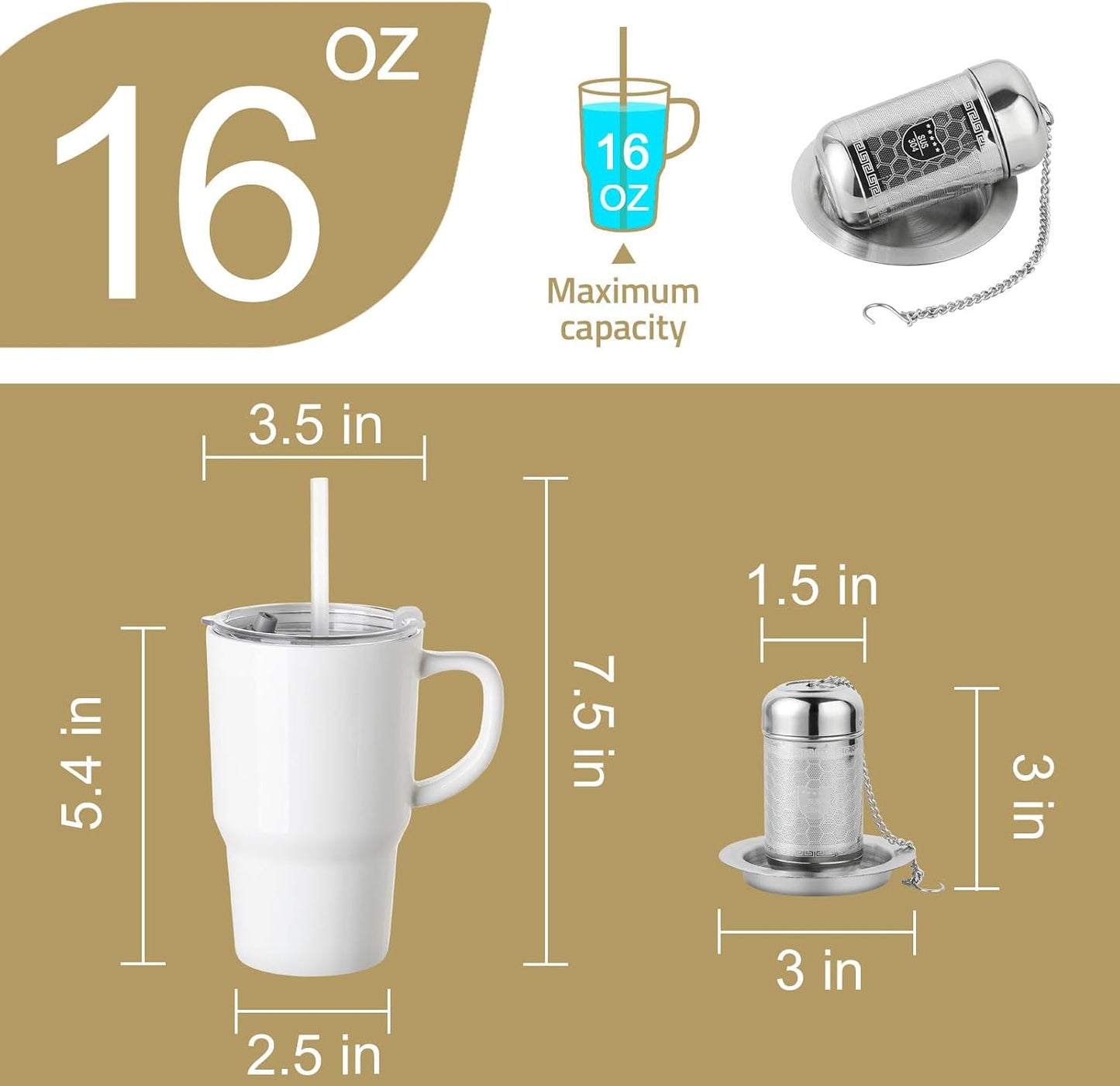 Sweejar Porcelain Tea Infuser Mug with Lid, 16 oz Teacup with Strainers for Loose Leaf Tea, Microwave and Dishwasher Safe Coffee Mug(Purple)