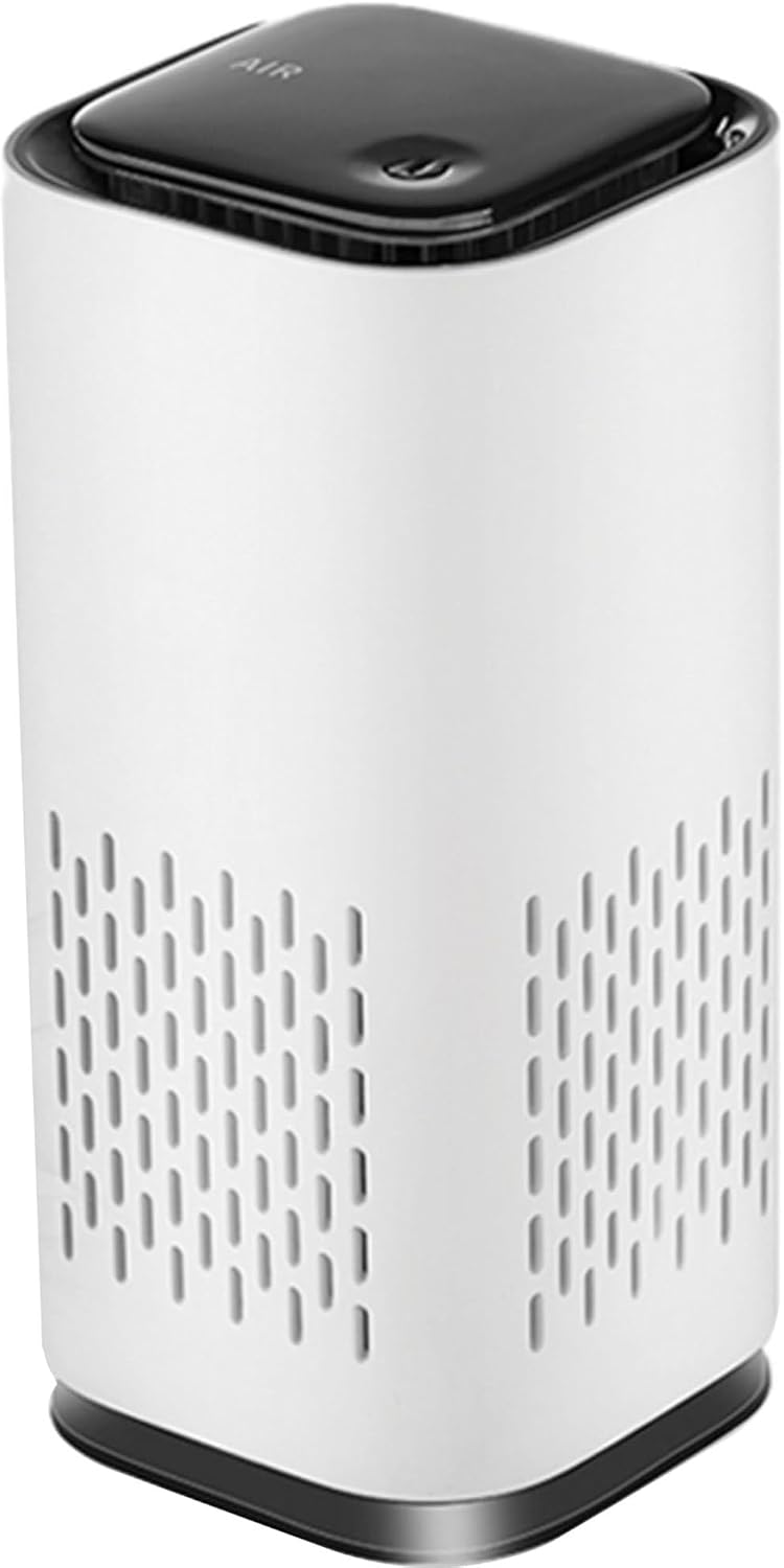 A1 2021 Mini HEPA USB-C Powered Air Purifier. Ultra Portable (5.2in tall, 6.7 ounces), Ultra Quiet. for Travel, In-Car and Desktop (White)