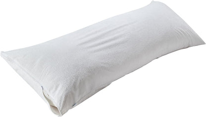 Kingnex Feather Proof Pillow Protectors with Zipper Standard Size 2 Pack - 100% Waterproof - Down Proof - Terry Surface