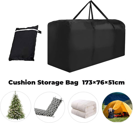 Patio Water-Resistant Extra Large Protective Zippered Outdoor Cushion Furniture Storage Bag with Handles, 68in L x 30in W x 20in H