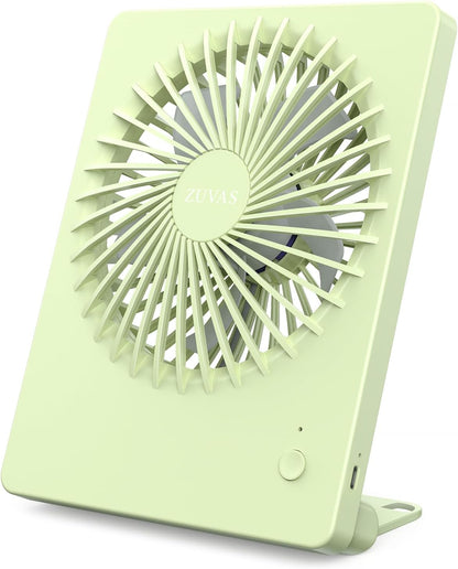 Zuvas Desk Fan Battery Operated Fan Rechargeable 180°Tilt Folding Personal Fan Ultra Quiet Small Portable 3 Speed Adjustable Strong Wind Fan For Office Bedroom Home Desktop Camping (White)