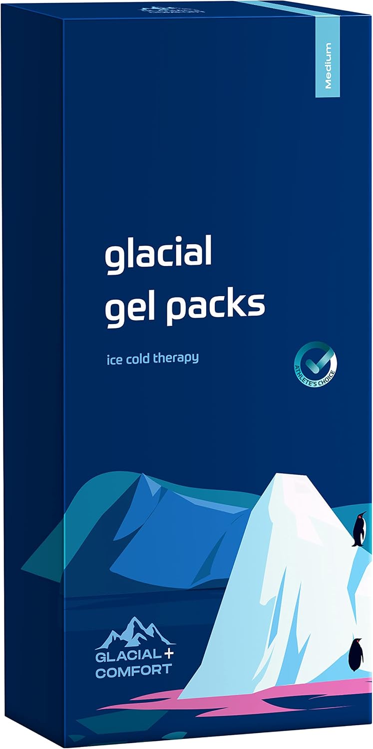 Glacial Comfort Large Gel Ice Pack for Injuries Reusable - (15" x 11") Cold Pads for Back Pain, Hip, Knee, Shoulder, Muscle Strains, Migraine & Postpartum Recovery, Flex Technology - Compression Pad.