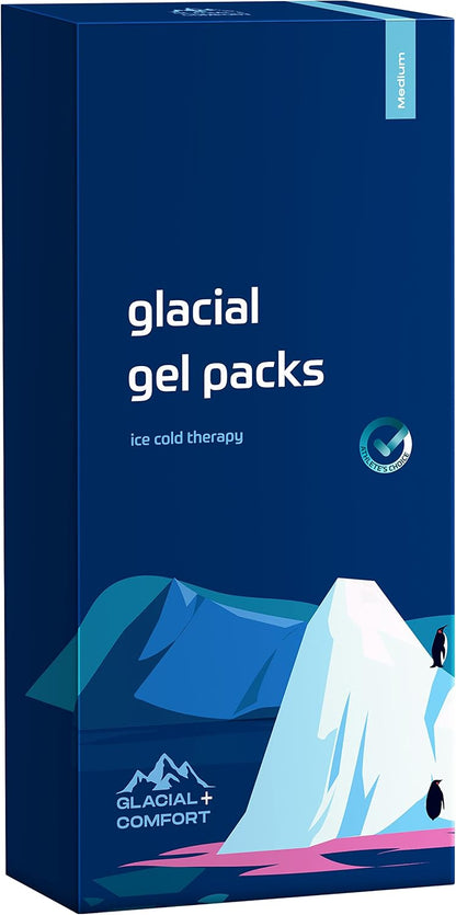 Glacial Comfort Large Gel Ice Pack for Injuries Reusable - (15" x 11") Cold Pads for Back Pain, Hip, Knee, Shoulder, Muscle Strains, Migraine & Postpartum Recovery, Flex Technology - Compression Pad.