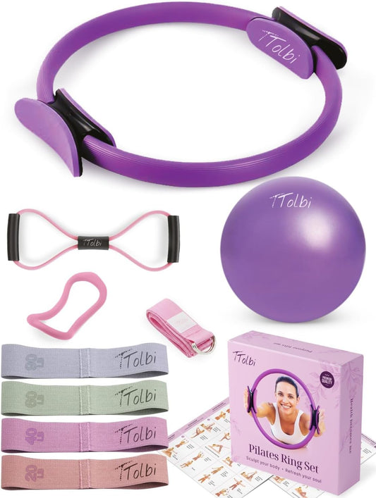 Dance Pilates Ring and Ball Set with Video Tutorials, Home Pilates Kit