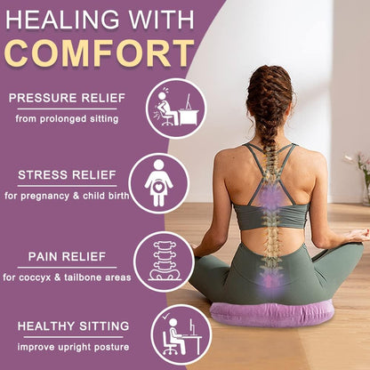 Stuffed Donut Pillow Seat Cushion | for Tailbone and Coccyx Pain, Hemorrhoids, Bed Sores, Pregnancy, Prostate, Surgery Recovery, Sitting Pressure Relief, for Home, Office and Car (Grey)