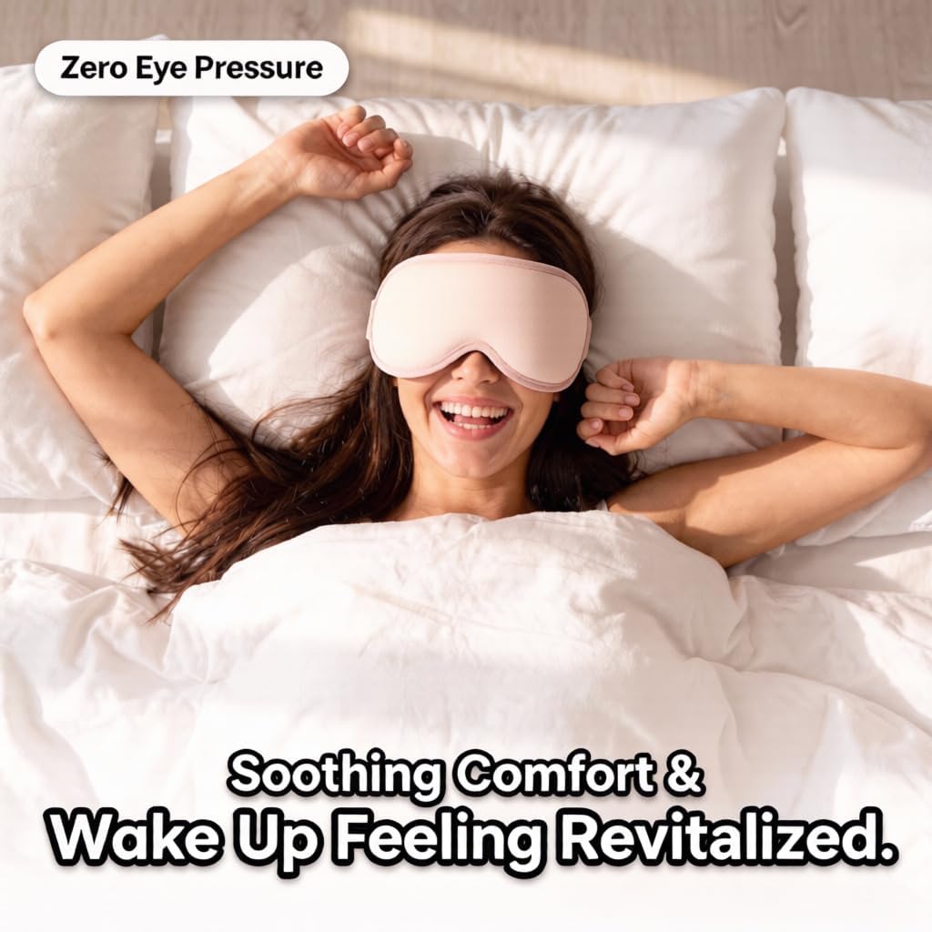 3D Cooling Gel Weighted Eye Mask for Sleeping, 100% Blackout Sleep Mask