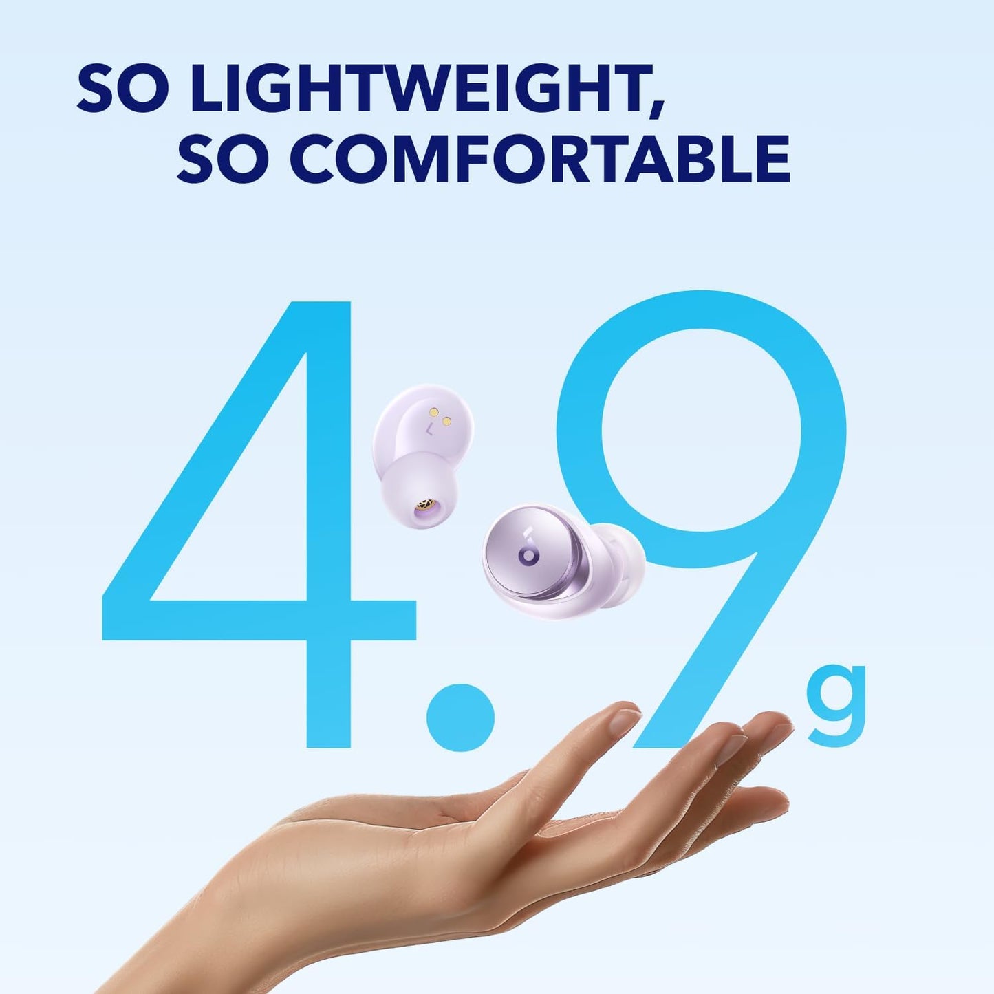 Soundcore by Anker Space A40 Auto-Adjustable Active Noise Cancelling Wireless Earbuds, Reduce Noise by Up to 98%, 50H Playtime, Comfortable Fit, App Customization, Wireless Charge (White)