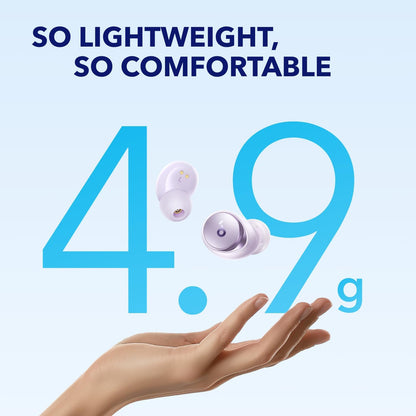 Soundcore by Anker Space A40 Auto-Adjustable Active Noise Cancelling Wireless Earbuds, Reduce Noise by Up to 98%, 50H Playtime, Comfortable Fit, App Customization, Wireless Charge (White)