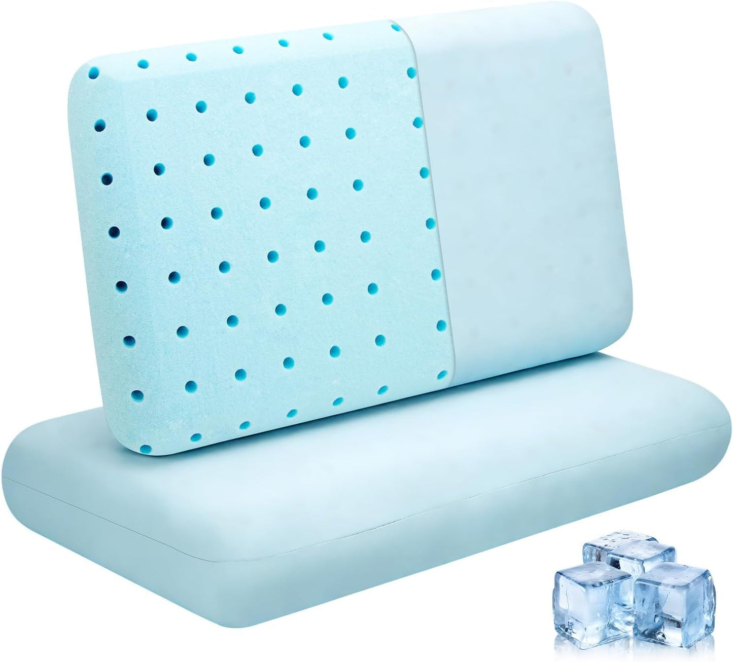 HIMOON Cooling Memory Foam Pillow, Bed Pillow for Sleeping, Standard Size, Breathable Memory Foam, Premium Support with Washable Cover for Back, Side and Stomach Sleepers (1 Pack)