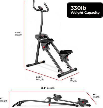Sunny Health & Fitness Stair Stepper & Climber Exercise Equipment for Home Workout, Compact Cardio Training Machine