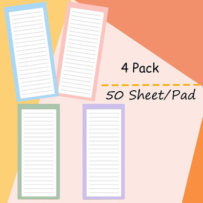 6 Pack Magnetic Notepads, Notepads Grocery List Magnet Pad for Fridge,Full Magnet Back Design Notepad for Grocery Lists, Shopping Lists, to-Do Lists(240 Sheets)