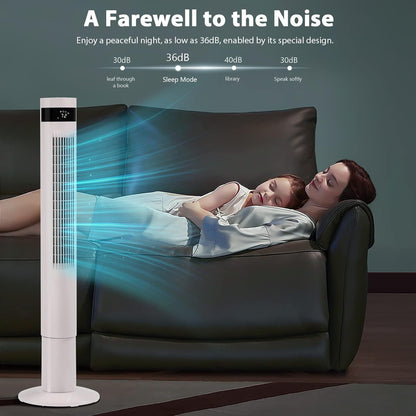 Antarctic Star Tower Fan 85°Oscillating Fan Quiet Cooling 12H Timer Remote Control Bladeless Electric 3 Speeds Wind 3 Modes, 42INCH, PINK