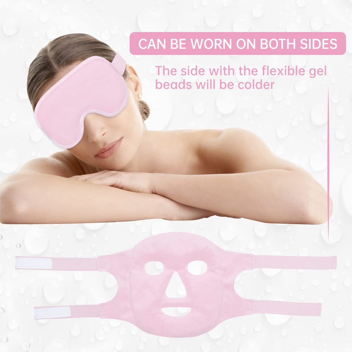 ZNÖCUETÖD Cold Face Ice Mask Facial Ice Pack, Hot Cold Compress for Face