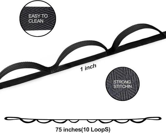 A AZURELIFE Premium Durable Stretch Straps with Loops, Stretching Strap for Physical Therapy, Multi-Loop Yoga Strap Fitness Exercise Strap for Yoga, Pilates, Dance, Flexibility&Exercise