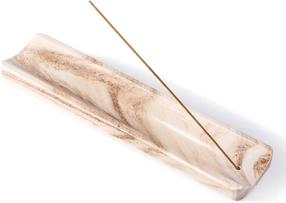 Koville Marble Incense Holder, Incense Holder for Sticks, Incense Sticks Holder Ash Catcher for Meditation Yoga SPA, Natural Stone Incense Burner, Home Table Decor (Grey)